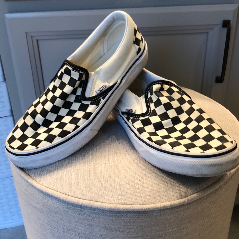 Vans checkerboard slip on sz 7.5 EUC